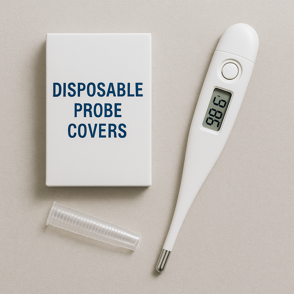 Digital thermometers with disposable probe covers with disposable probe covers — hygienic temperature monitoring for institutional care.