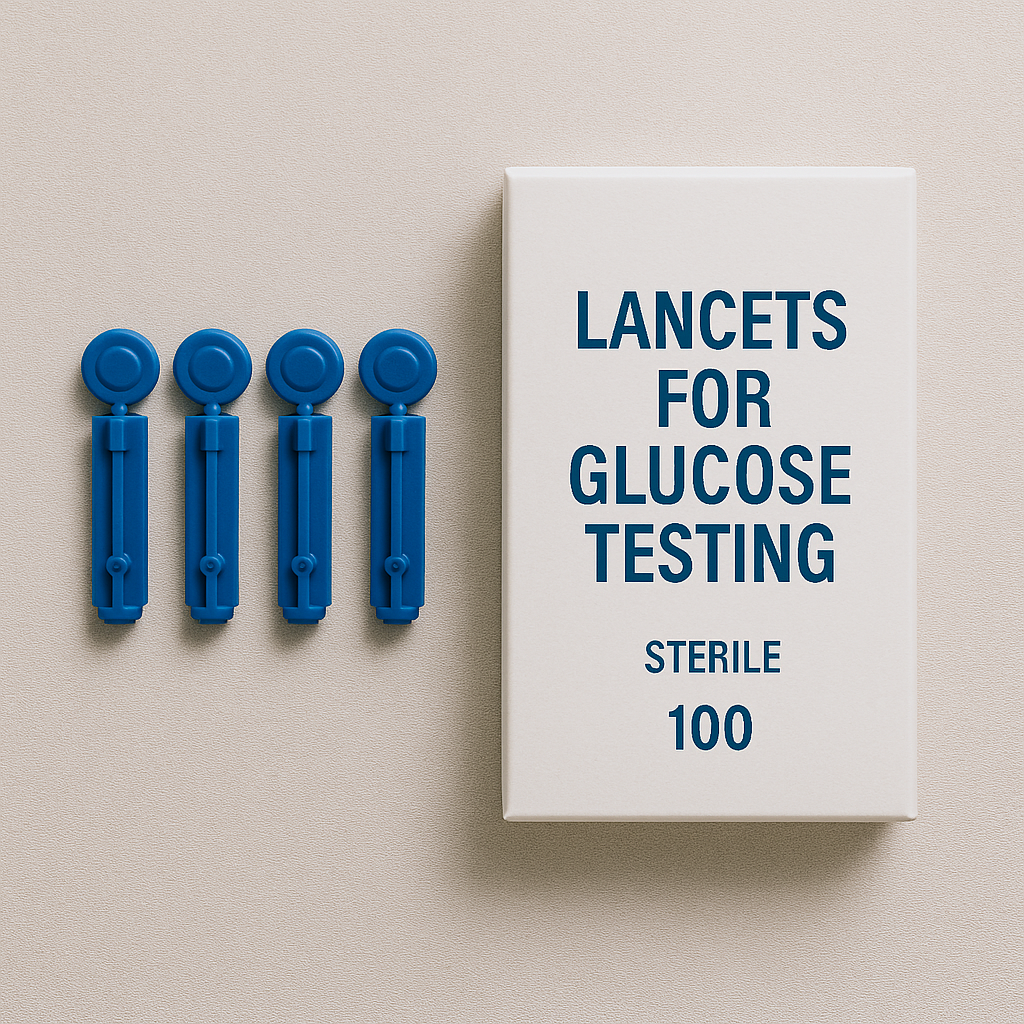 Lancets for glucose testing — sterile single-use lancets for accurate blood sample collection.