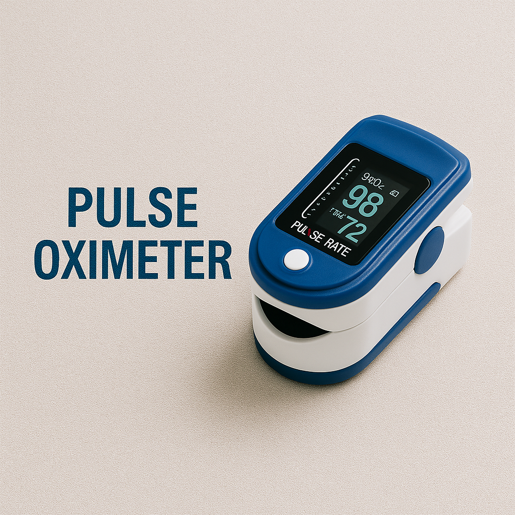 Pulse oximeters — fingertip pulse oximeter for monitoring blood oxygen levels in clinical settings.