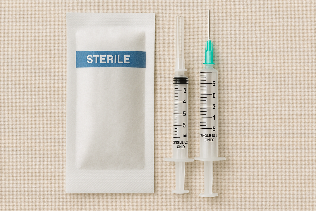 Syringes (with and without needles) — individually wrapped syringes with or without needles for clinical applications.