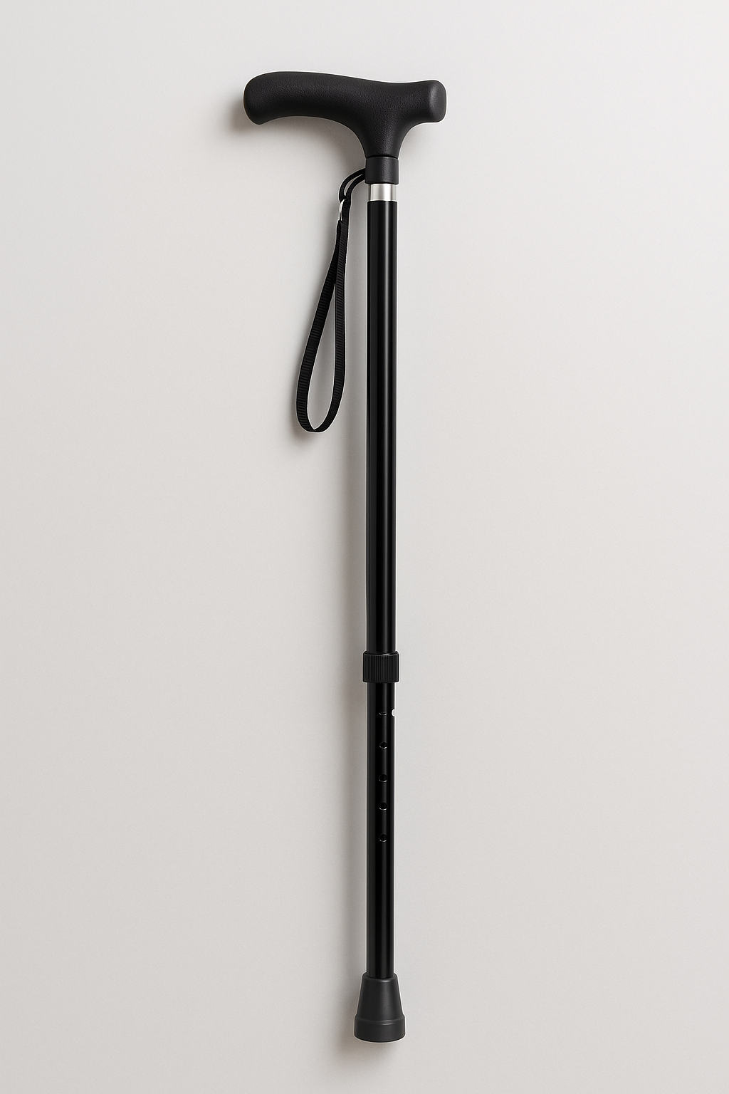 Walking canes (adjustable height) — adjustable walking cane with ergonomic grip for rehab and mobility aid.
